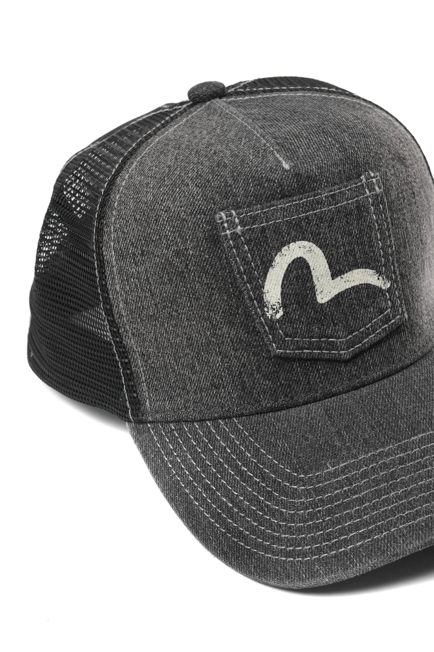 画像をギャラリービューアに読み込む, EVISU EJ, WASHED DENIM CAP-REGULAR FIT (DARK TONE BLACK)