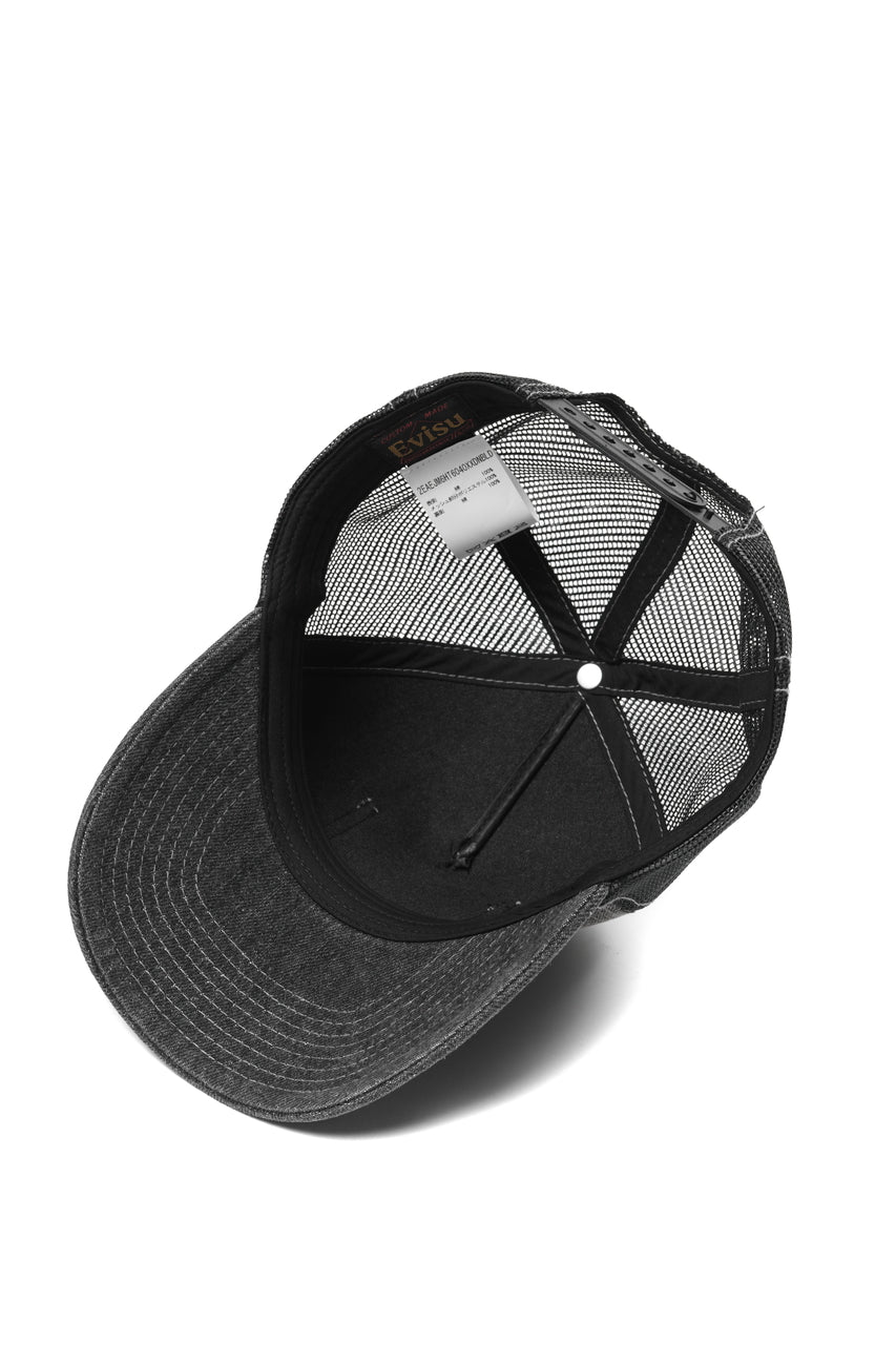 画像をギャラリービューアに読み込む, EVISU EJ, WASHED DENIM CAP-REGULAR FIT (DARK TONE BLACK)