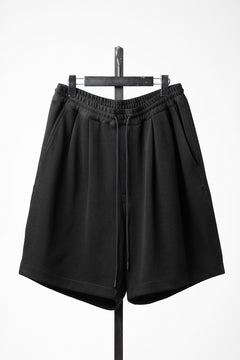 画像をギャラリービューアに読み込む, N/07 2TUCKS EASY SHORTS / RIBBED CARDBOARD KNIT JERSEY (BLACK)