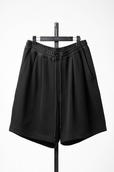 N/07 2TUCKS EASY SHORTS / RIBBED CARDBOARD KNIT JERSEY (BLACK)