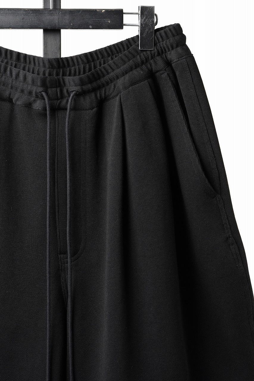画像をギャラリービューアに読み込む, N/07 2TUCKS EASY SHORTS / RIBBED CARDBOARD KNIT JERSEY (BLACK)