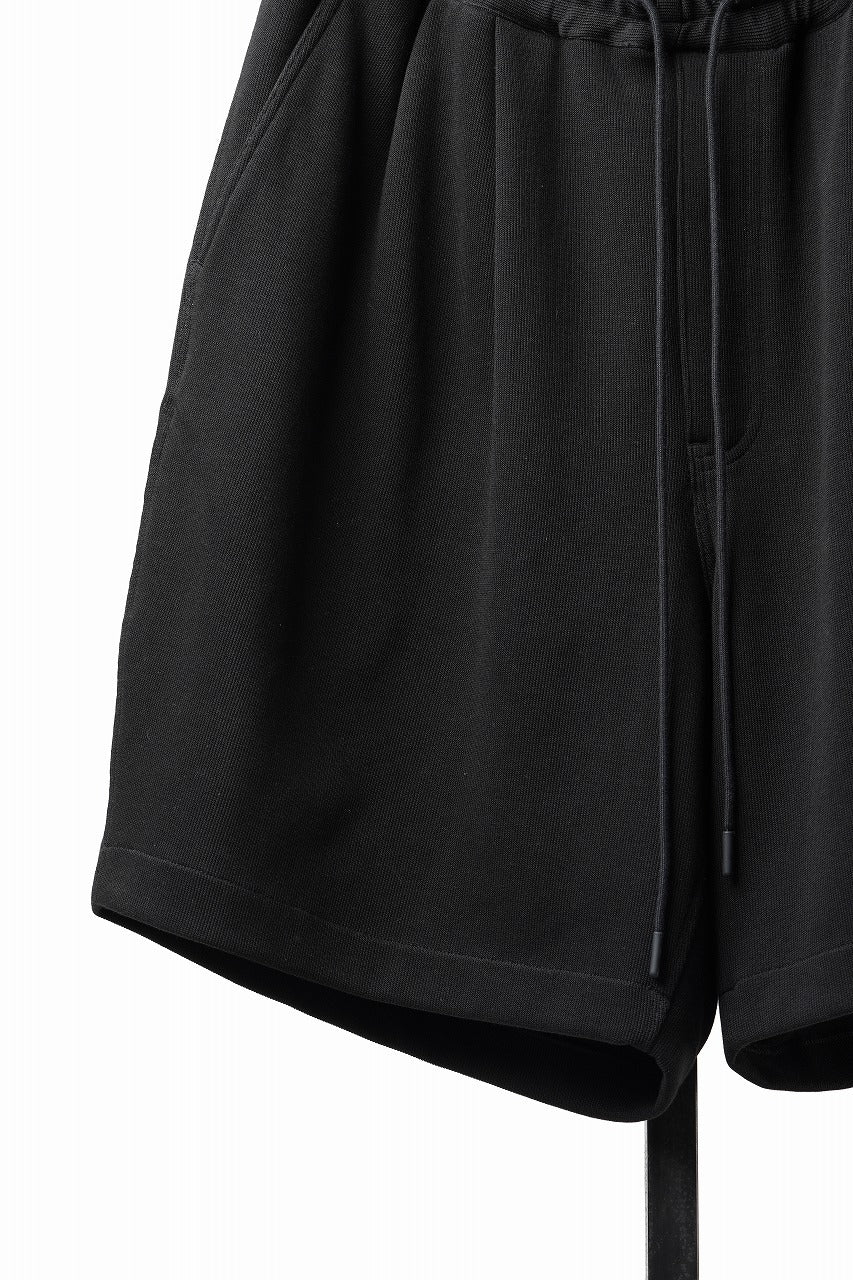 画像をギャラリービューアに読み込む, N/07 2TUCKS EASY SHORTS / RIBBED CARDBOARD KNIT JERSEY (BLACK)