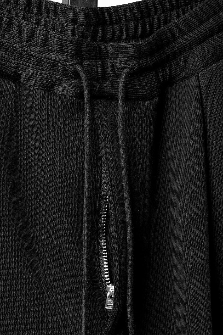 画像をギャラリービューアに読み込む, N/07 2TUCKS EASY SHORTS / RIBBED CARDBOARD KNIT JERSEY (BLACK)