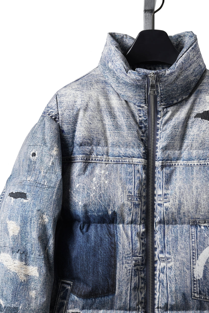 画像をギャラリービューアに読み込む, EVISU HT, DIGITAL PRINT DOWN JACKET-REGULAR FIT (ALLOVER INDIGO)