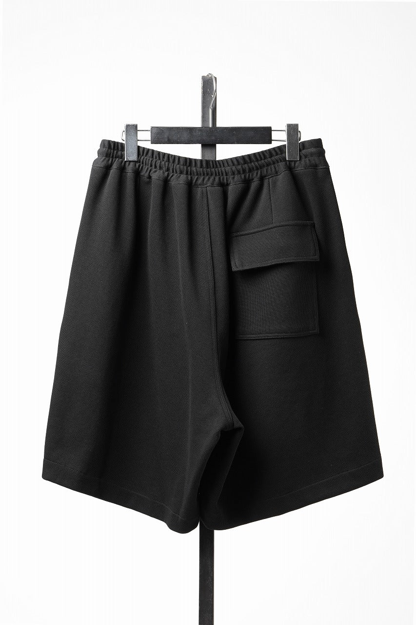 画像をギャラリービューアに読み込む, N/07 2TUCKS EASY SHORTS / RIBBED CARDBOARD KNIT JERSEY (BLACK)