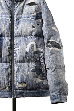 画像をギャラリービューアに読み込む, EVISU HT, DIGITAL PRINT DOWN JACKET-REGULAR FIT (ALLOVER INDIGO)