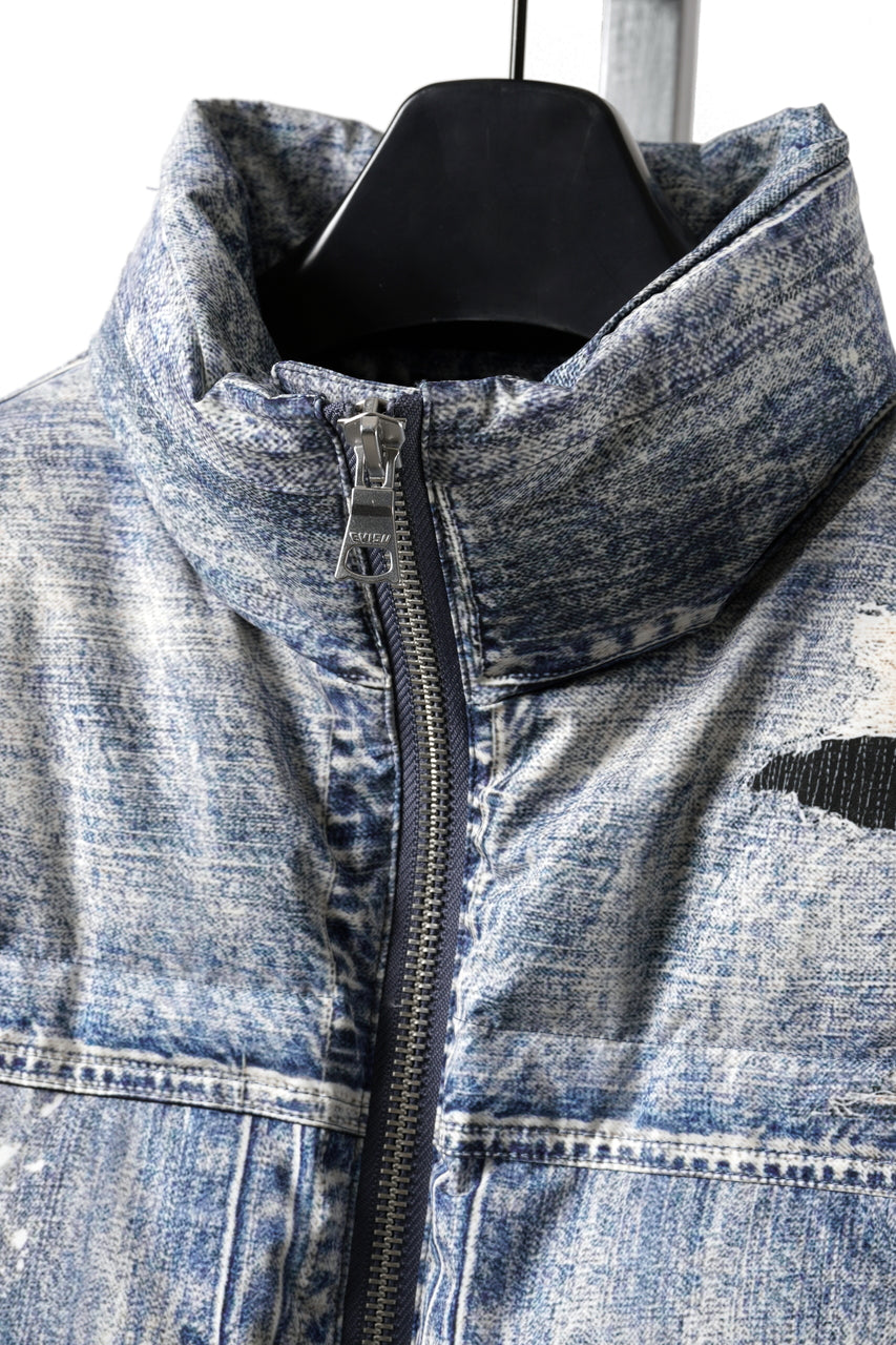 画像をギャラリービューアに読み込む, EVISU HT, DIGITAL PRINT DOWN JACKET-REGULAR FIT (ALLOVER INDIGO)