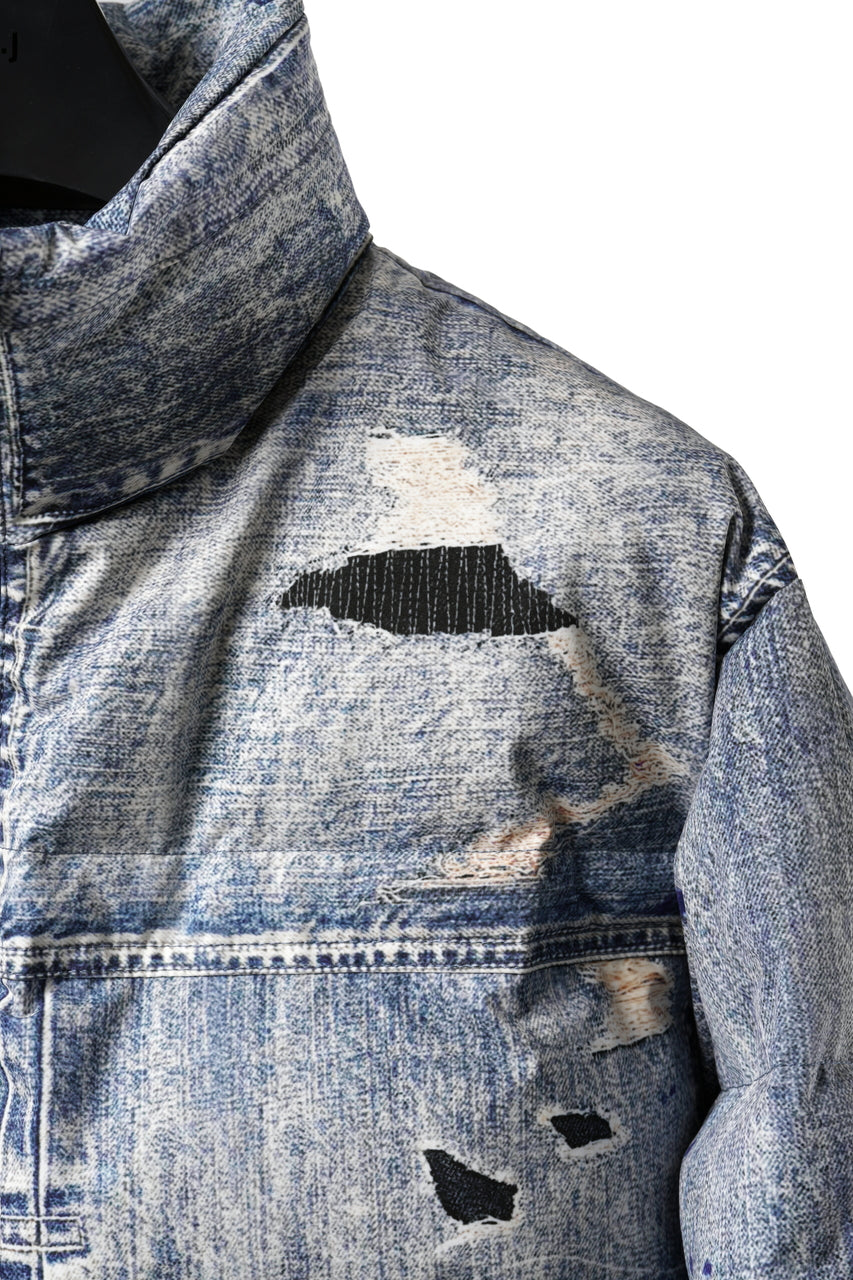 画像をギャラリービューアに読み込む, EVISU HT, DIGITAL PRINT DOWN JACKET-REGULAR FIT (ALLOVER INDIGO)