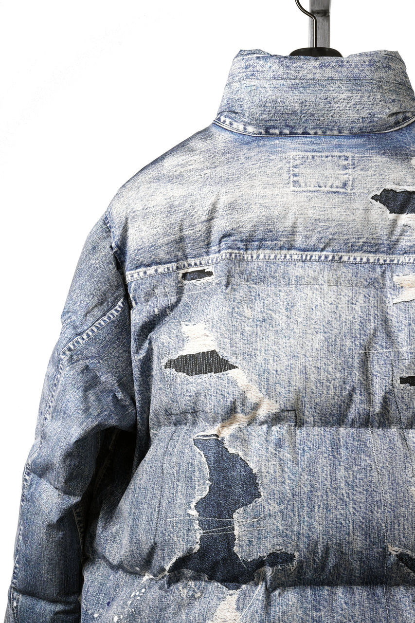 画像をギャラリービューアに読み込む, EVISU HT, DIGITAL PRINT DOWN JACKET-REGULAR FIT (ALLOVER INDIGO)