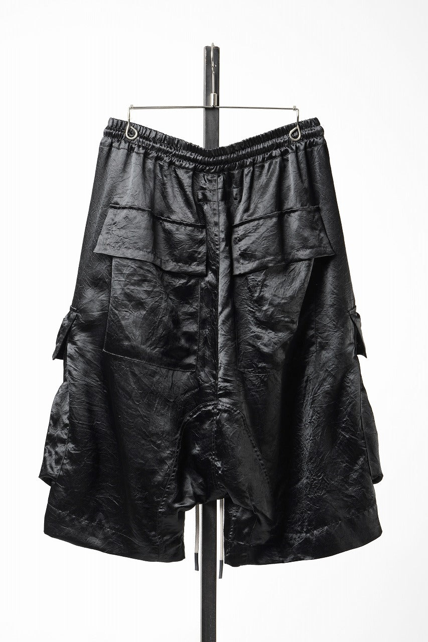 画像をギャラリービューアに読み込む, 【SAMPLE SALE】A.F ARTEFACT SATIN LOWCROTCH MILITARY WIDE SHORTS (BLACK)