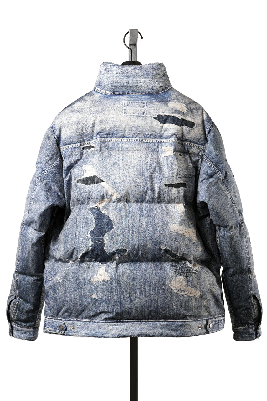画像をギャラリービューアに読み込む, EVISU HT, DIGITAL PRINT DOWN JACKET-REGULAR FIT (ALLOVER INDIGO)