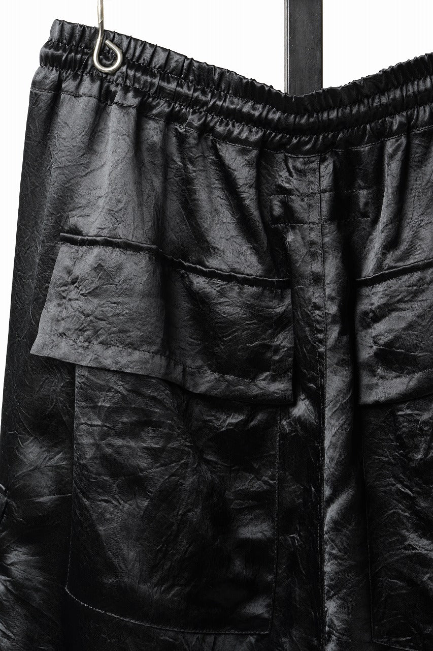 画像をギャラリービューアに読み込む, 【SAMPLE SALE】A.F ARTEFACT SATIN LOWCROTCH MILITARY WIDE SHORTS (BLACK)