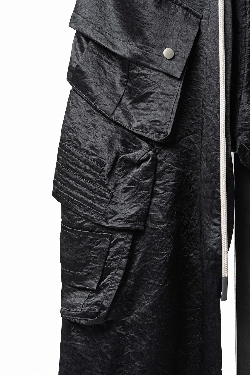 画像をギャラリービューアに読み込む, 【SAMPLE SALE】A.F ARTEFACT SATIN DROPCROTCH CARGO PANTS (BLACK)
