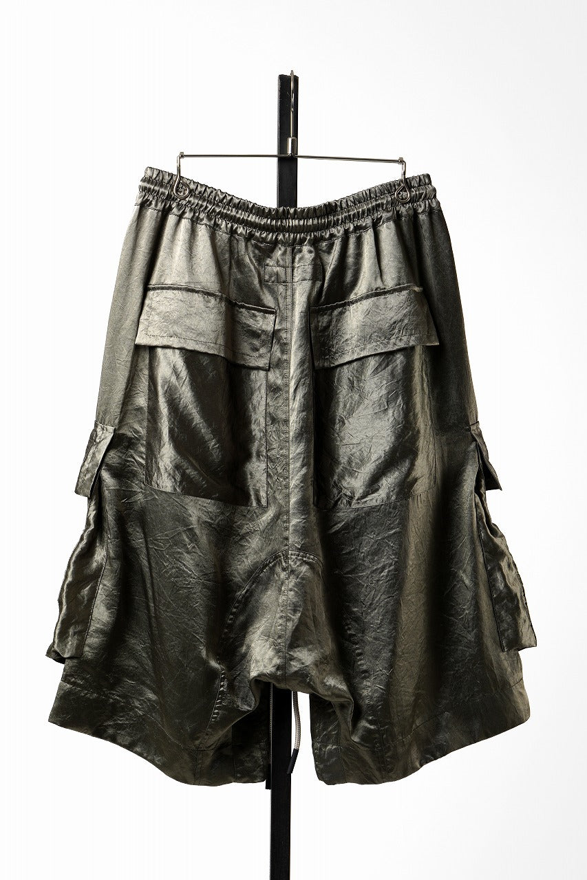 画像をギャラリービューアに読み込む, 【SAMPLE SALE】A.F ARTEFACT SATIN LOWCROTCH MILITARY WIDE SHORTS (KHAKI)