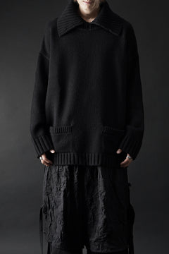 画像をギャラリービューアに読み込む, F/CE. REVERSE PATTERN COLLAR KNIT (BLACK)