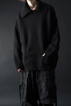 画像をギャラリービューアに読み込む, F/CE. REVERSE PATTERN COLLAR KNIT (BLACK)