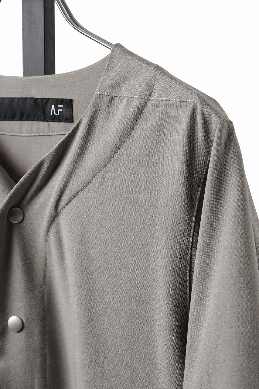 画像をギャラリービューアに読み込む, 【SAMPLE SALE】A.F ARTEFACT NO COLLAR SHIRT / TROPICAL WOOL (LIGHT BEIGE)
