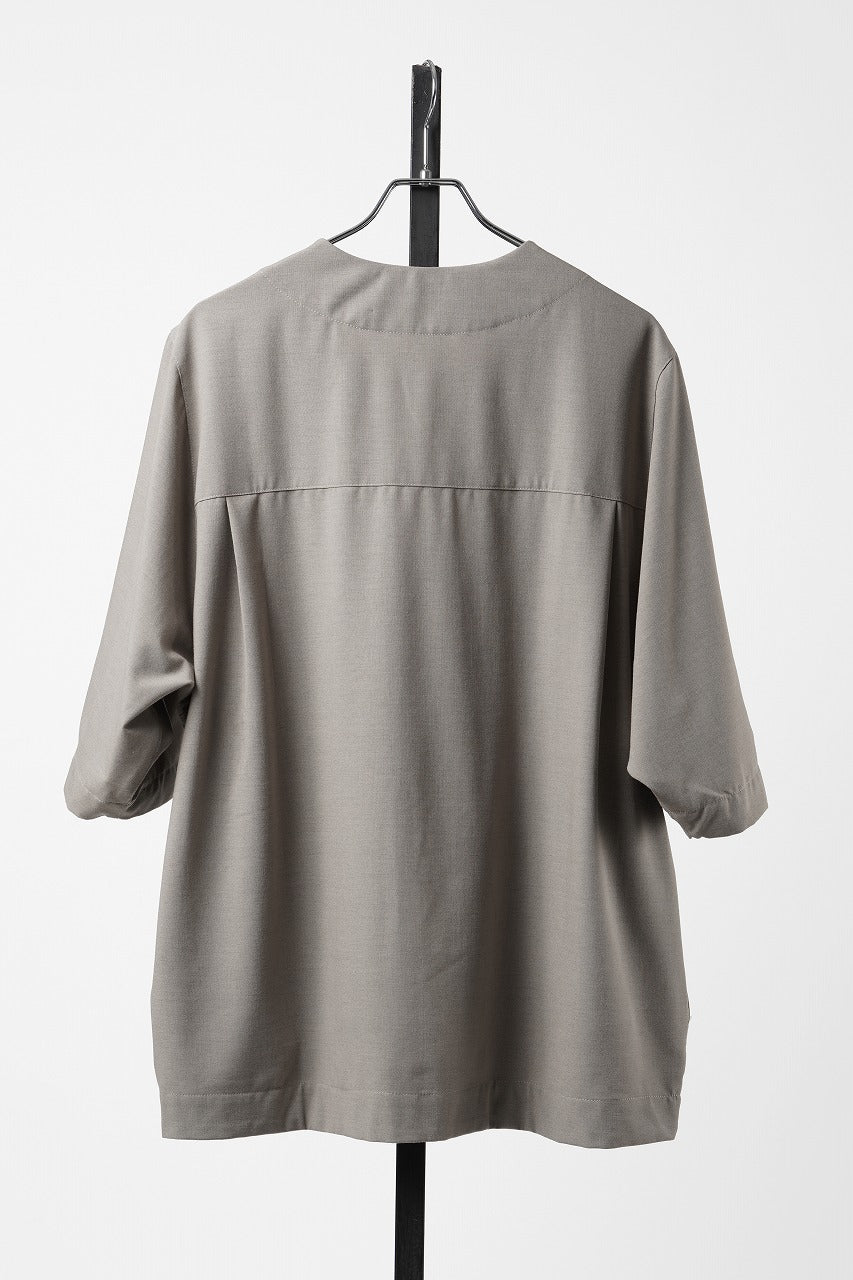 画像をギャラリービューアに読み込む, 【SAMPLE SALE】A.F ARTEFACT NO COLLAR SHIRT / TROPICAL WOOL (LIGHT BEIGE)