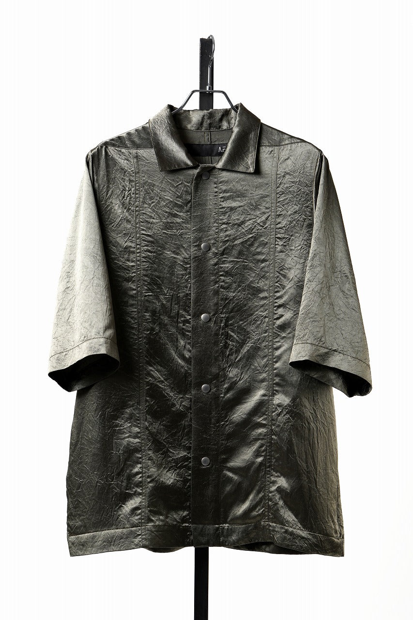 画像をギャラリービューアに読み込む, 【SAMPLE SALE】A.F ARTEFACT SATIN HALF SLEEVE SHIRT (KHAKI)