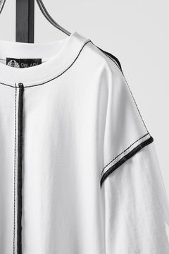 画像をギャラリービューアに読み込む, OBLADI WHITE T-SHIRT WITH BLACK OVERLOCK STITCHING (WHITE)