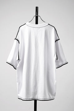 画像をギャラリービューアに読み込む, OBLADI WHITE T-SHIRT WITH BLACK OVERLOCK STITCHING (WHITE)