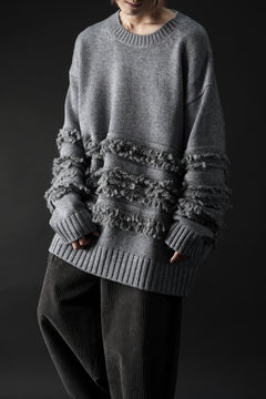 画像をギャラリービューアに読み込む, F/CE. DUAL TEXTURE SHIFTED LINES KNIT (CHARCOAL)