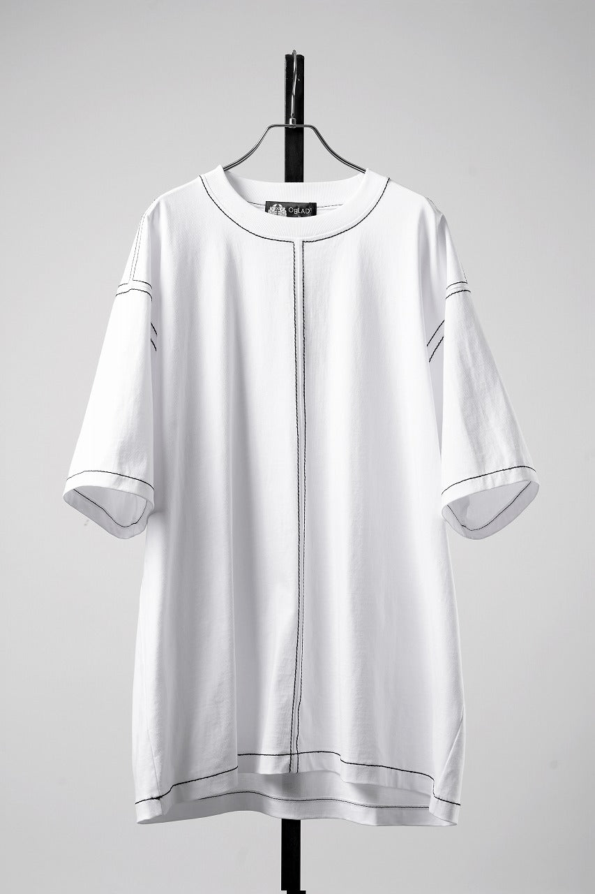 Load image into Gallery viewer, OBLADI BLACK STITCHES ON WHITE T-SHIRT (WHITE)