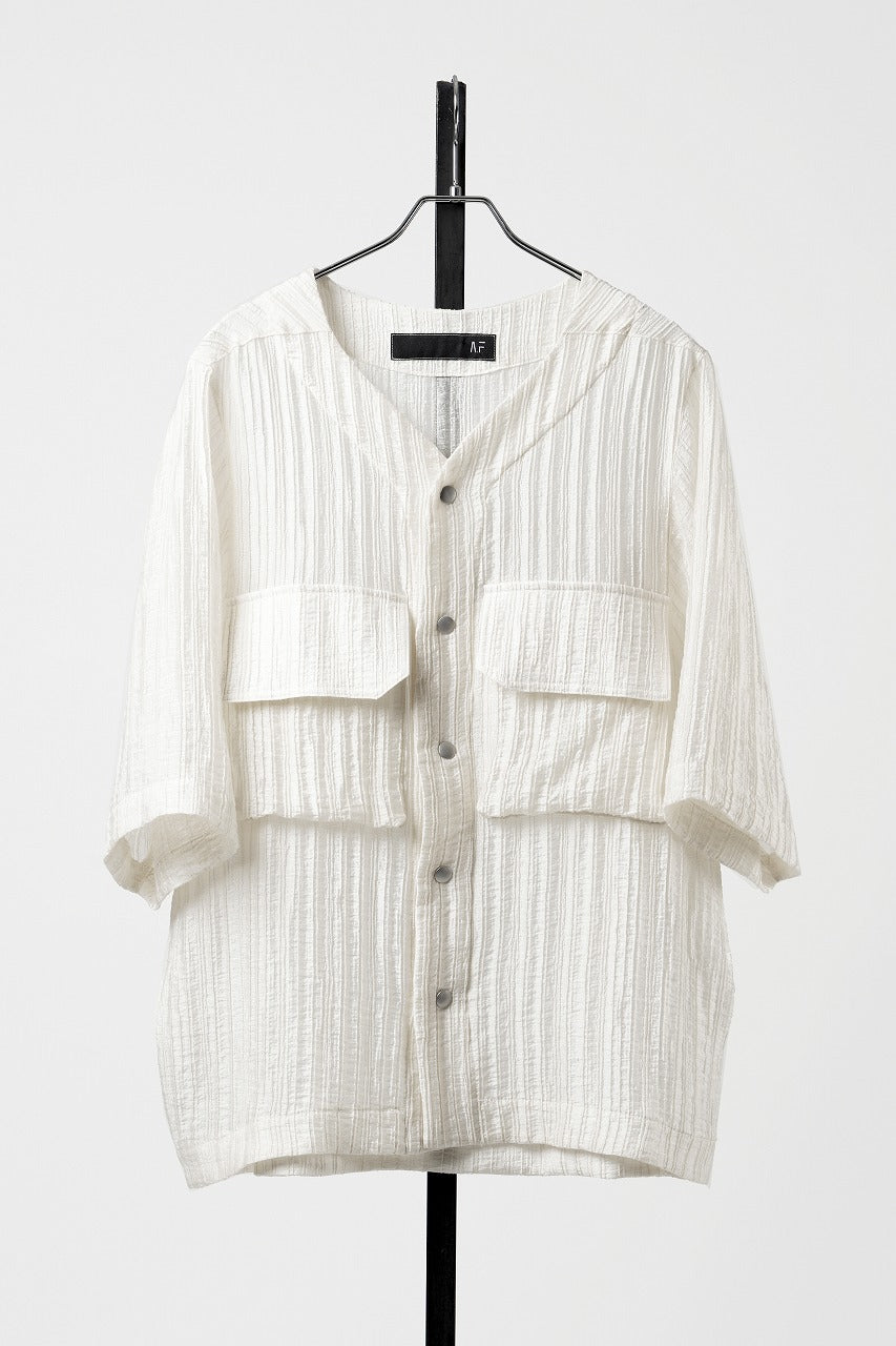 SAMPLE SALE】A.F ARTEFACT SHEER YO-RYU NO COLLAR SHIRT (IVORY)の