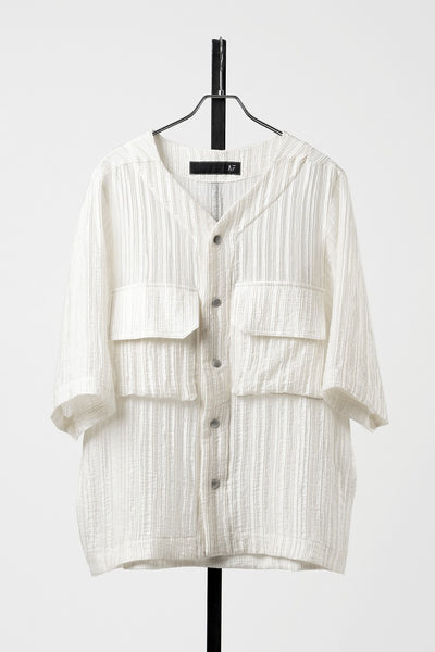 【SAMPLE SALE】A.F ARTEFACT SHEER YO-RYU BASEBALL SHIRT (IVORY)