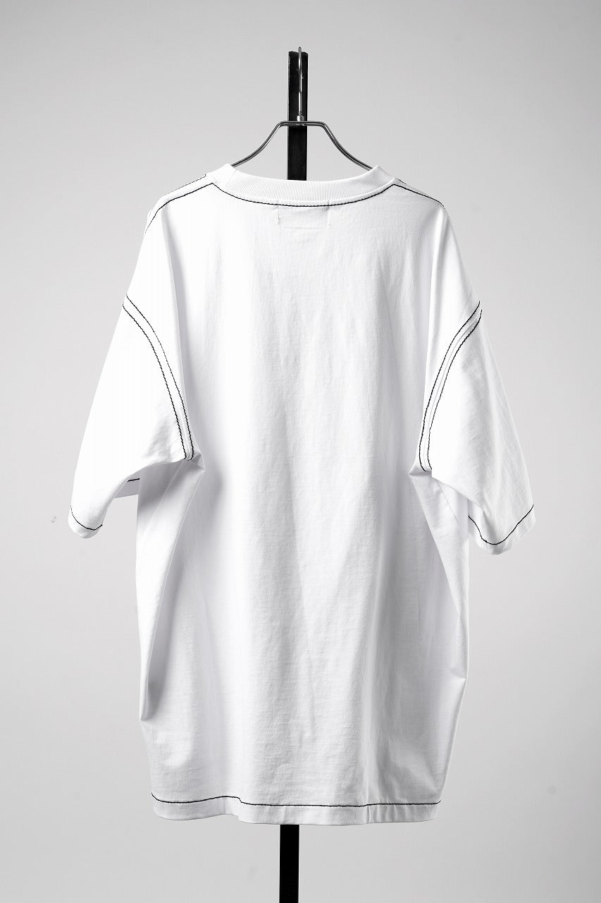 Load image into Gallery viewer, OBLADI BLACK STITCHES ON WHITE T-SHIRT (WHITE)