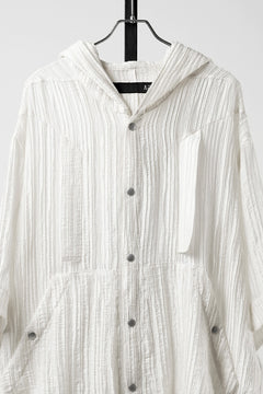 画像をギャラリービューアに読み込む, 【SAMPLE SALE】A.F ARTEFACT SHEER YO-RYU HOODIE SHIRT (IVORY)