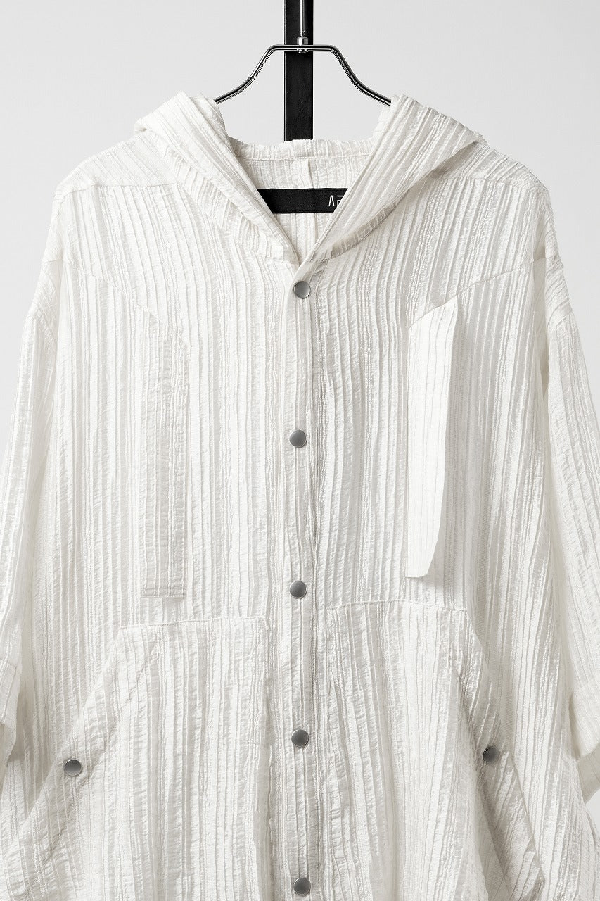 画像をギャラリービューアに読み込む, 【SAMPLE SALE】A.F ARTEFACT SHEER YO-RYU HOODIE SHIRT (IVORY)