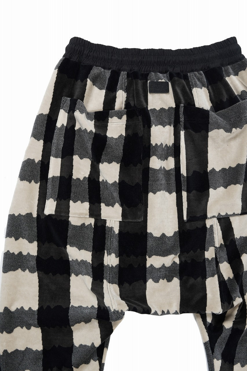 A.F ARTEFACT SAROUEL JOGGER PANTS / JACQUARD DEFORMED PLAID VELOR