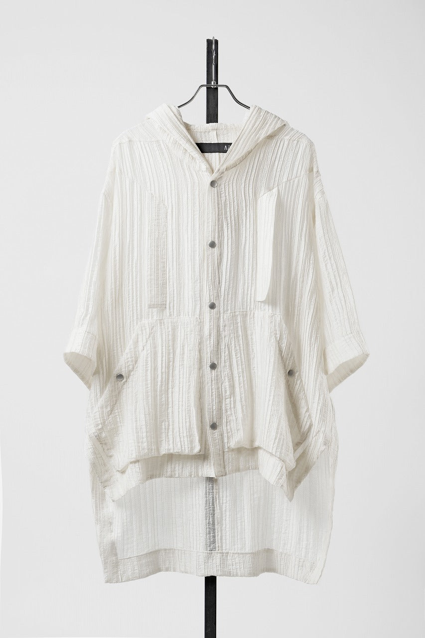 画像をギャラリービューアに読み込む, 【SAMPLE SALE】A.F ARTEFACT SHEER YO-RYU HOODIE SHIRT (IVORY)