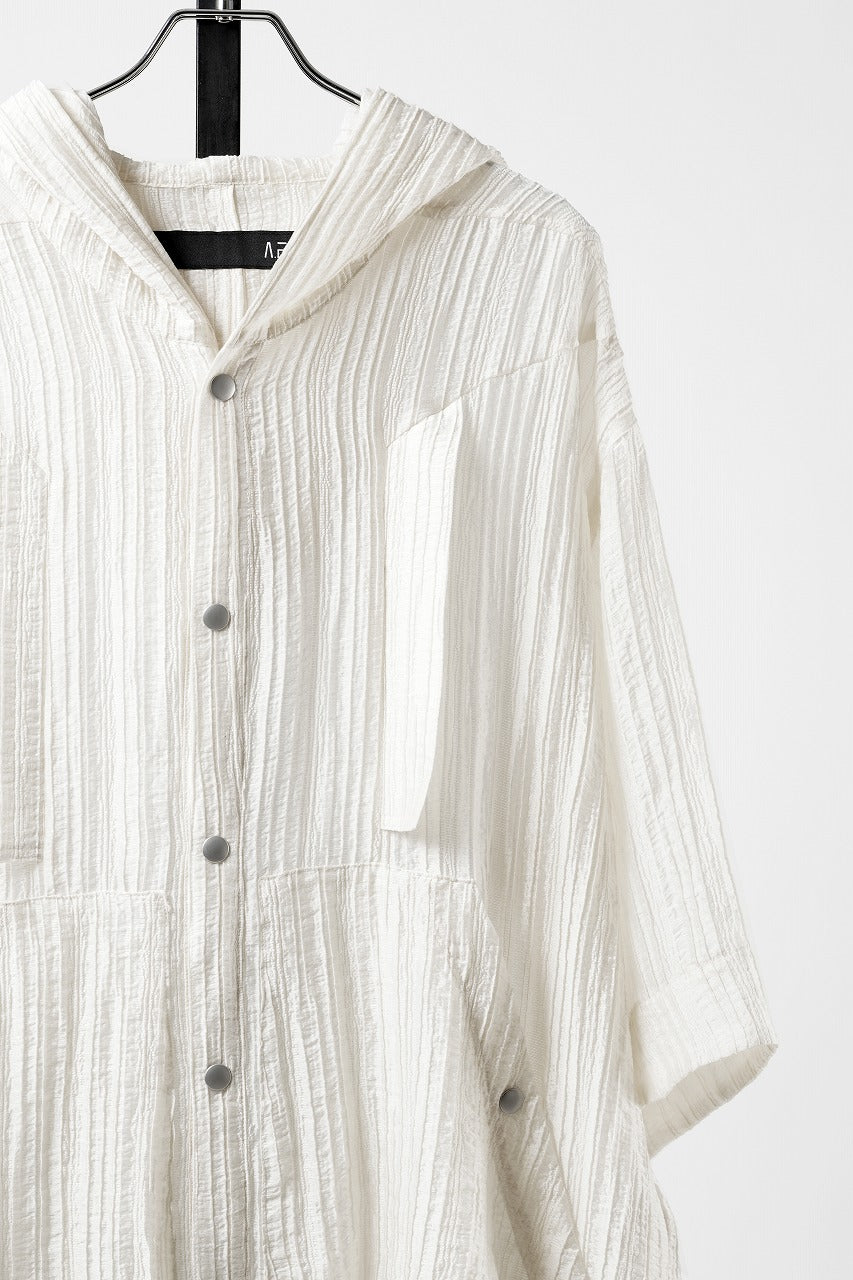 画像をギャラリービューアに読み込む, 【SAMPLE SALE】A.F ARTEFACT SHEER YO-RYU HOODIE SHIRT (IVORY)