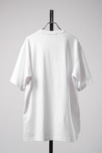 Load image into Gallery viewer, OBLADI WHITE T-SHIRT WITH GREEN-PURPLE CRISSCROSS SQUARE STITCHES ON MESH (WHITE)