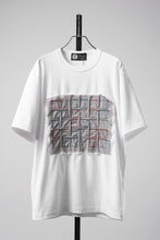 Load image into Gallery viewer, OBLADI WHITE T-SHIRT WITH GREEN-RED CRISSCROSS SQUARE STITCHES ON MESH (WHITE)