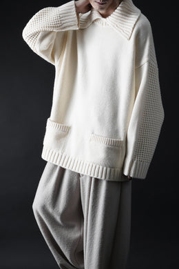 F/CE. REVERSE PATTERN COLLAR KNIT (IVORY)