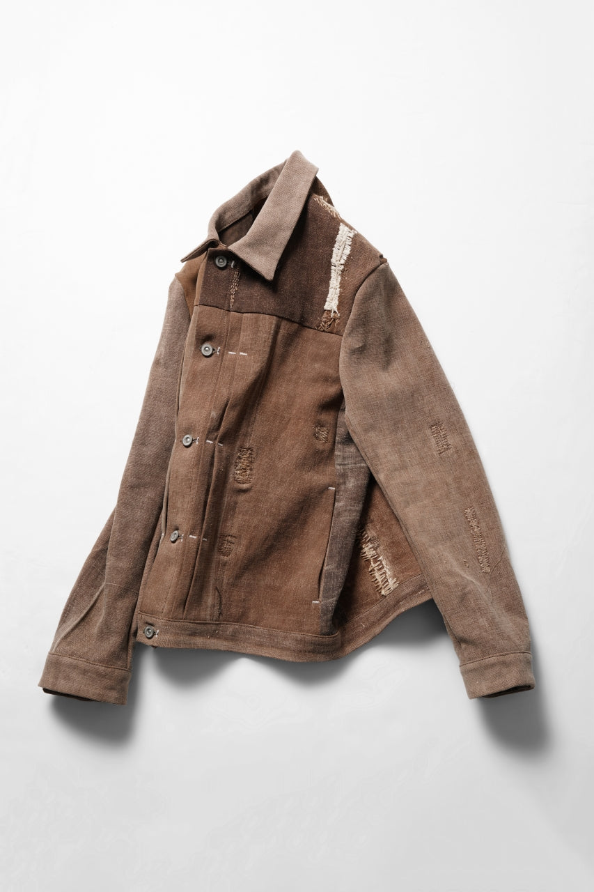 画像をギャラリービューアに読み込む, ierib exclusive Trucker Jacket /  Vintage SAKABUKURO (BROWN)