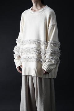 画像をギャラリービューアに読み込む, F/CE. DUAL TEXTURE SHIFTED LINES KNIT (IVORY)