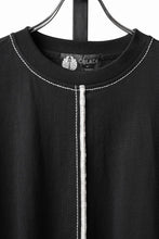 Load image into Gallery viewer, OBLADI BLACK T-SHIRT WITH BEIGE OVERLOCK STITCHING (BLACK)