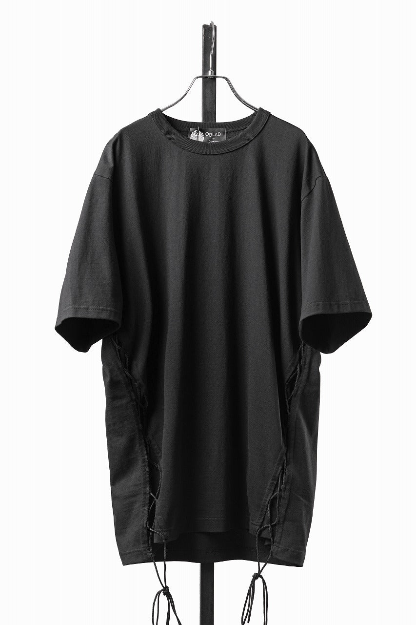 Load image into Gallery viewer, OBLADI SIDE LACE-UP T-SHIRT (BLACK)