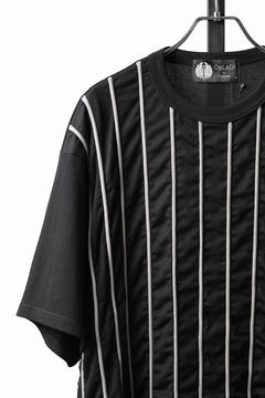 Load image into Gallery viewer, OBLADI LACE STRIPE UNDER BLACK MESH T-SHIRT (BLACK)