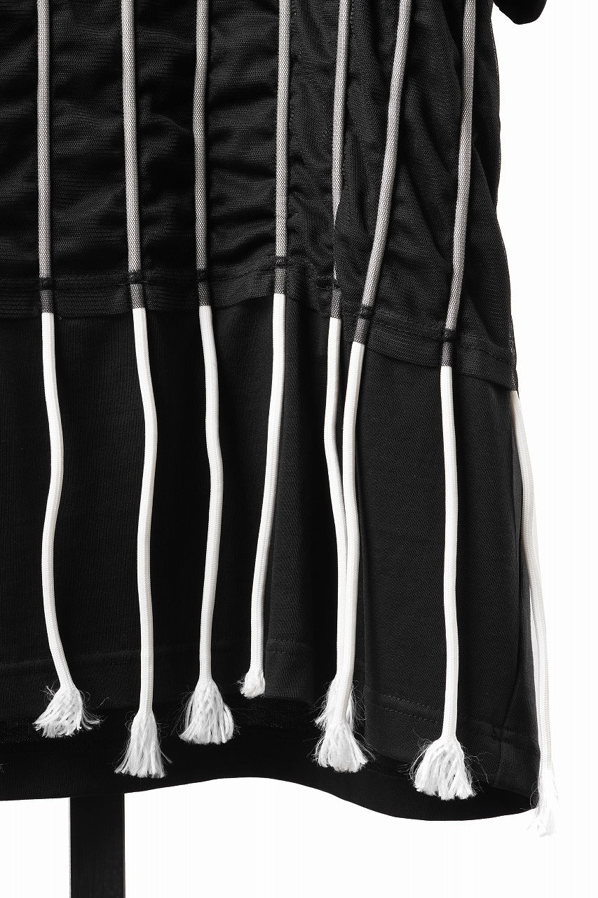 Load image into Gallery viewer, OBLADI LACE STRIPE UNDER BLACK MESH T-SHIRT (BLACK)