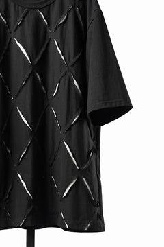 Load image into Gallery viewer, OBLADI ARGYLE JERSEY PATCHWORK T-SHIRT (BLACK x WHITE)