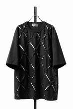 Load image into Gallery viewer, OBLADI ARGYLE JERSEY PATCHWORK T-SHIRT (BLACK x WHITE)
