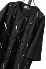 Load image into Gallery viewer, OBLADI ARGYLE JERSEY PATCHWORK T-SHIRT (BLACK x WHITE)