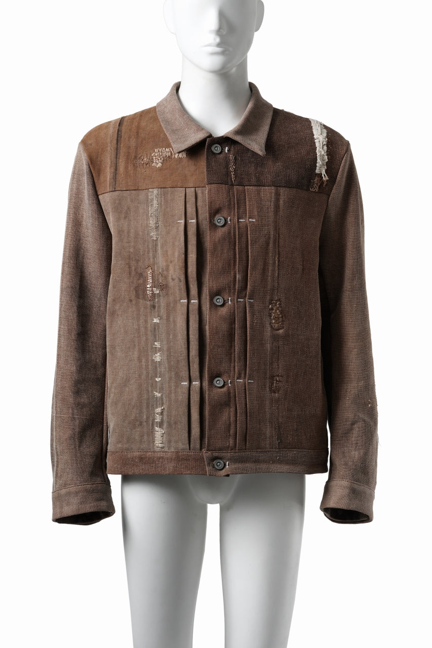 画像をギャラリービューアに読み込む, ierib exclusive Trucker Jacket /  Vintage SAKABUKURO (BROWN)