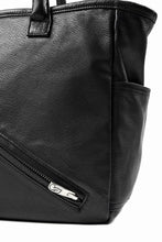 Load image into Gallery viewer, PORTER CLASSIC PC RIDERS LEATHER TOTE BAG M W / SILVER ZIPPER (BLACK)