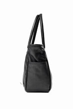 Load image into Gallery viewer, PORTER CLASSIC PC RIDERS LEATHER TOTE BAG M W / SILVER ZIPPER (BLACK)